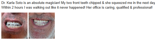 Emergencies and Extractions 5 star review for smile institute